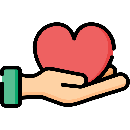 Compassionate Hand holding Heart graphic
