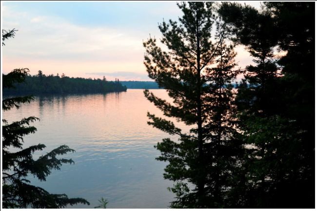 Photo: view of lake at sunset